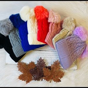 Toddlers/Kids Beanies with fur lining.